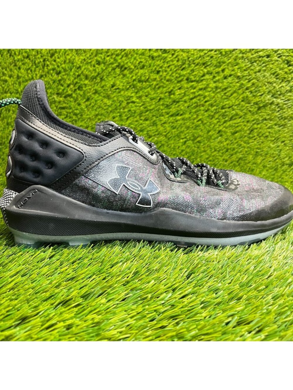 Under Armour Harper 8 Low ST Mens Size 13 Black White Running Baseball Cleats